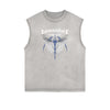 Faded Frayed Angel Streetwear Graphic Tank Top