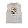 Faded Frayed Angel Streetwear Graphic Tank Top