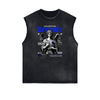 Sleeveless Distressed Angel Streetwear Graphic Tee