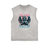 Faded Frayed Angel Streetwear Graphic Tank Top