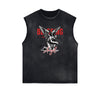 Sleeveless Distressed Angel Streetwear Graphic Tee