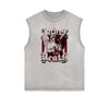 Faded Frayed Angel Streetwear Graphic Tank Top