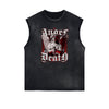 Sleeveless Distressed Angel Streetwear Graphic Tee