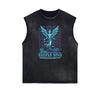 Sleeveless Distressed Angel Streetwear Graphic Tee