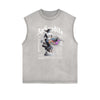 Faded Frayed Angel Streetwear Graphic Tank Top