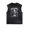 Sleeveless Distressed Angel Streetwear Graphic Tee