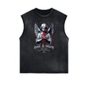 Sleeveless Street Style Angel Graphic Tee