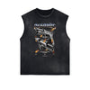 Frayed Edge Sleeveless Gangsta Graphic Tee