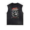 Frayed Edge Sleeveless Gangsta Graphic Tee