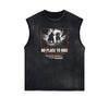 Frayed Edge Sleeveless Gangsta Graphic Tee