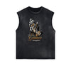 Frayed Edge Sleeveless Gangsta Graphic Tee