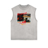 Faded Frayed Gangsta Graphic Tank Top