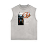 Faded Frayed Gangsta Graphic Tank Top