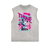 Faded Vanquisher Neon Y2K Graphic Muscle Tank