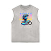 Faded Vanquisher Neon Y2K Graphic Muscle Tank