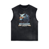 Faded Frayed Illustration Art Graphic Muscle Tank