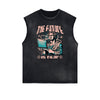 Faded Frayed Illustration Art Graphic Muscle Tank