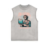 Faded Vintage Illustration Art Pattern Tank Top