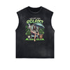 Faded Frayed Illustration Art Graphic Muscle Tank