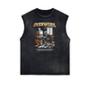 Faded Frayed Illustration Art Graphic Muscle Tank