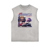 Faded Vintage Illustration Art Pattern Tank Top