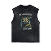 Sleeveless Illustration Art Pattern T Shirt