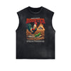 Sleeveless Illustration Art Pattern T Shirt