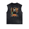 Sleeveless Illustration Art Pattern T Shirt