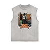 Faded Vintage Illustration Art Pattern Tank Top