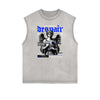 Faded Sleeveless Celestial & Angel Statue T Shirt