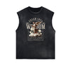 Frayed Edge Celestial & Angel Statue Muscle Tank