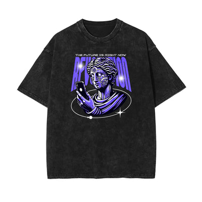 Washed Faded Angel & Celestial Pattern Tee