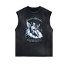 Faded Angel & Celestial Graphic Sleeveless Tee