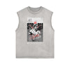 Faded Frayed Zeus Graphic Sleeveless Tee