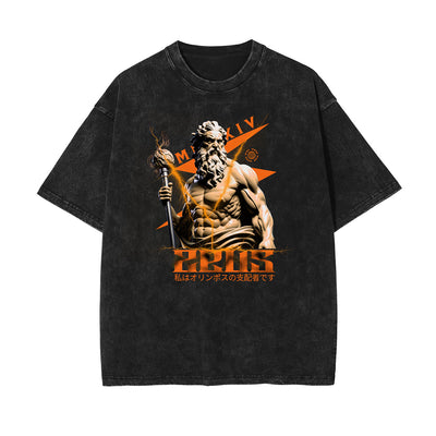 Stone Wash Zeus Graphic Tee