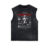 Stone Wash Cupid Angel Graphic Sleeveless Tee