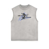 Sleeveless Angel Statue Graphic T Shirt