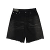 Black Raw Edge Short Jeans