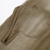 Khaki Faded Rough Edge Denim Shorts