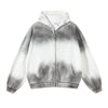 Brush Paint Double Slider Zip Hoodie