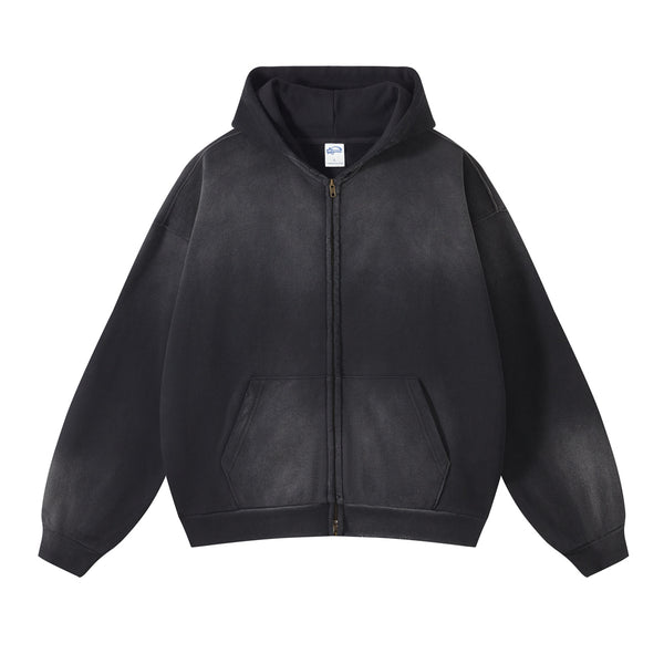 Brush Paint Double Slider Zip Hoodie