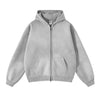 Women's Distressed Double Slider Zip Hoodie-INNBLAC