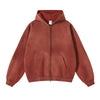 Women's Distressed Double Slider Zip Hoodie-INNBLAC