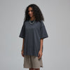Women's Distressed Edge Reverse Stitch Oversized Tee 7oz-INNBLAC