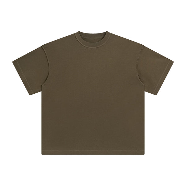 Women's Distressed Edge Reverse Stitch Oversized Tee 7oz-INNBLAC