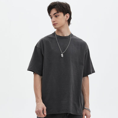 Frayed Edge Thick Cotton T Shirt 7.5oz-INNBLAC