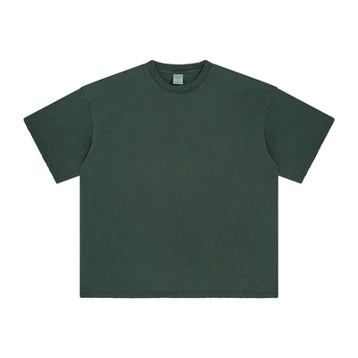 Frayed Edge Thick Cotton T Shirt 7.5oz-INNBLAC