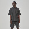 Heavyweight Waffle-knit Polo Shirt 9.7oz-INNBLAC