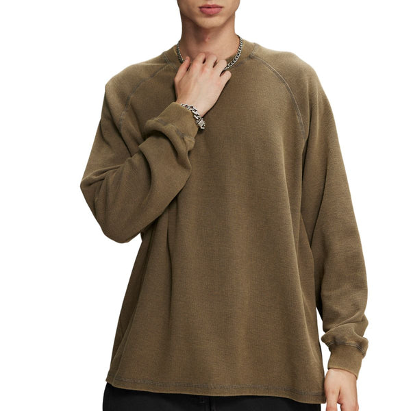 Heavyweight Waffle-knit Long Sleeve T Shirt