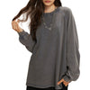 Women's Heavyweight Waffle-knit Long Sleeve T Shirt-INNBLAC